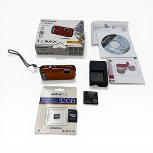 Panasonic LUMIX DMC-TS25 Waterproof Digi Orange Cam 16.1Mp - MINT